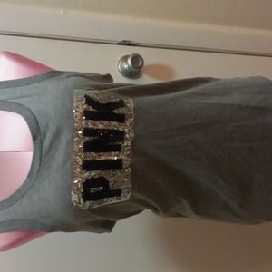 Pink bling tank top